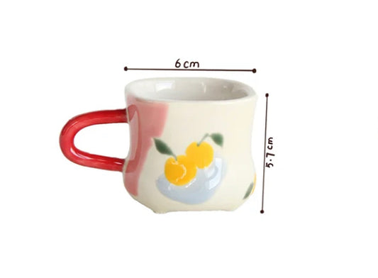 Handmade Ceramic 'Orange Orchard' Mug Coffee Cup Tea Cup High Temperature Resistant｜Delicate Celebration Birthday Gift Home Creative Fun Ornament