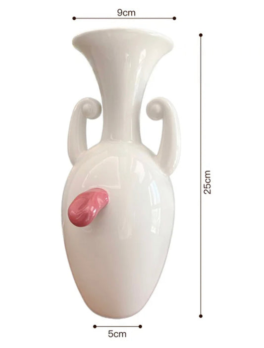 Handmade ceramic “tongue” vase |  | Delicate Holiday Celebration Birthday Gift Home Creative Decorative Ornament