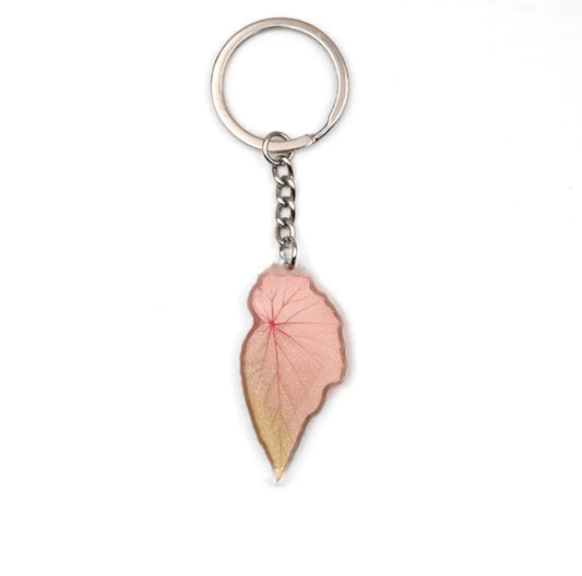 Tropical Plant Series Keychain - Begonia Sinbad Pink Keychain Keyring | Celebration Gifts Home Fun Decoration