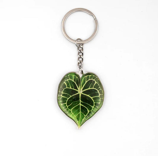 Tropical Plant Series Keychain -  Anthurium clarinervium Keychain | Celebration Gifts Home Fun Decoration